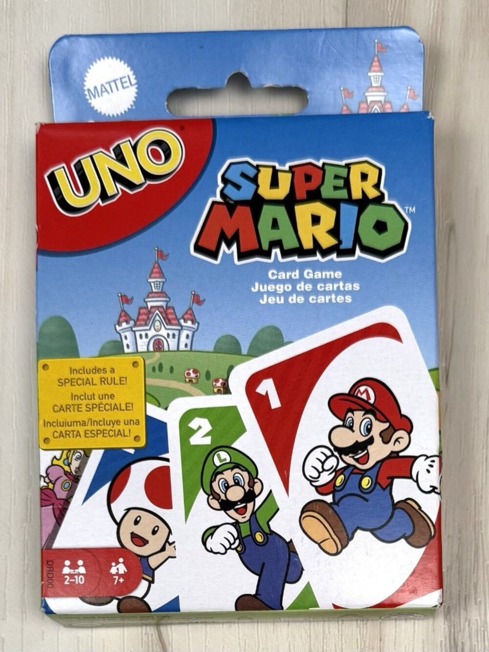 Mattel UNO Super Mario Edition Family Card Game Gift 2-10 Players Age 7+ NIB NEW